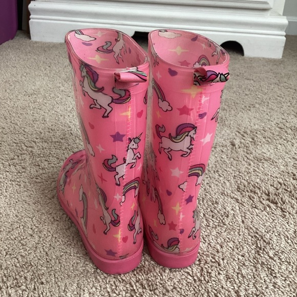 Capelli pink unicorn rainbow rain boots | girls 2 | kids rain gear | spring - Picture 5 of 8